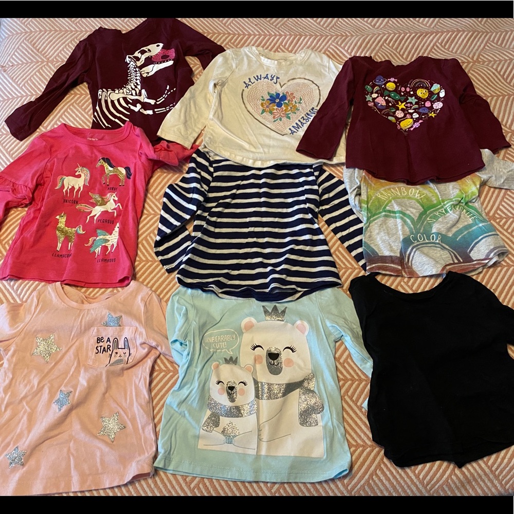 Bundle of 9 18-24 month long sleeve shirts